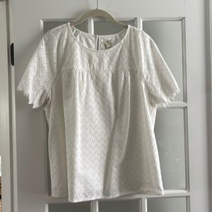 J crew white eyelet blouse